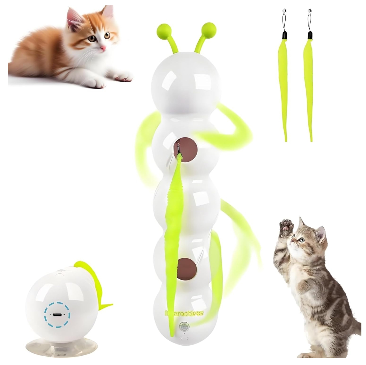 Juguete Interactivo para Gatos Gusano